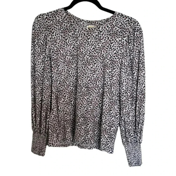 Nation LTD Tabitha Full Sleeve Leopard Pima Cotton Size Large - Picture 1 of 5